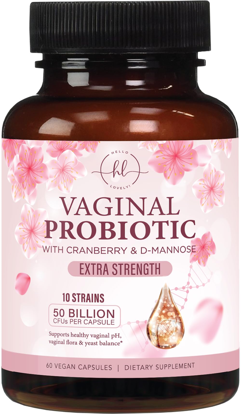 Hello Lovely! Probiotic Capsules 50 Billion CFU front view