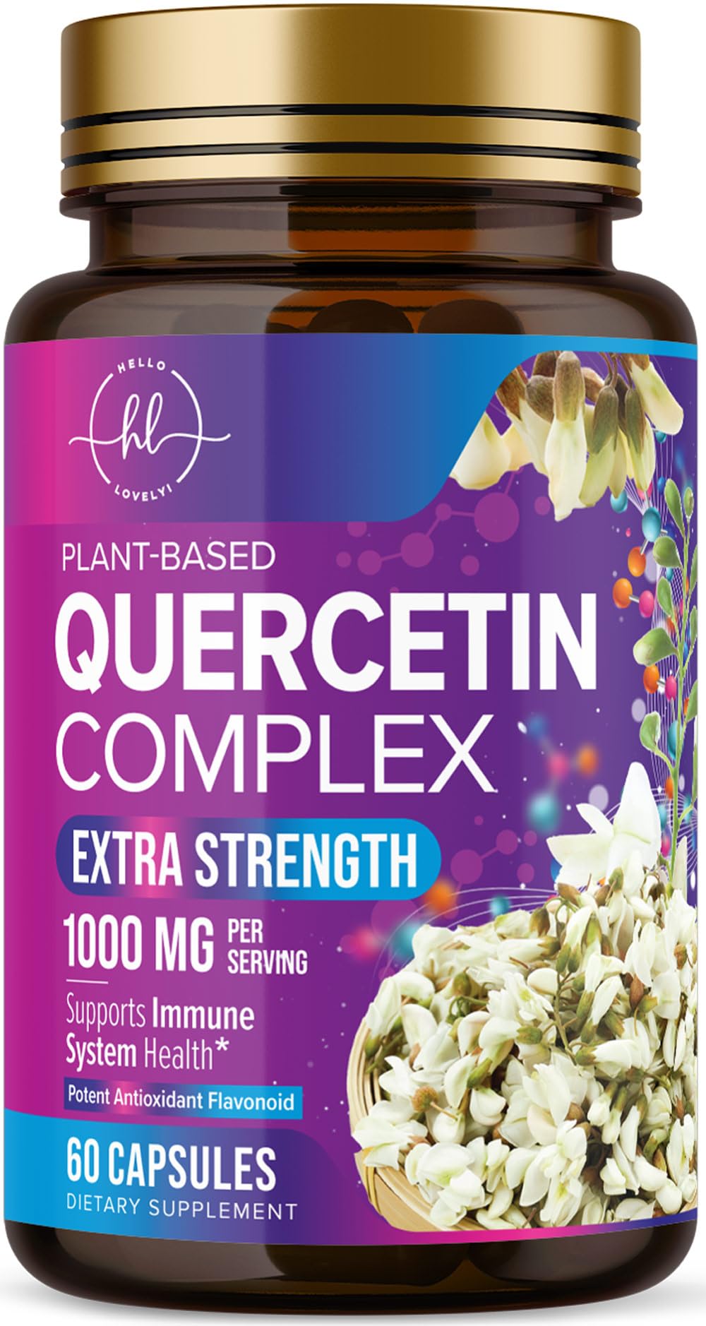 Hello Lovely! Quercetin Dihydrate Supplement 1000mg front view
