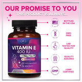 Hello Lovely! Vitamin E Softgels 180mg back label
