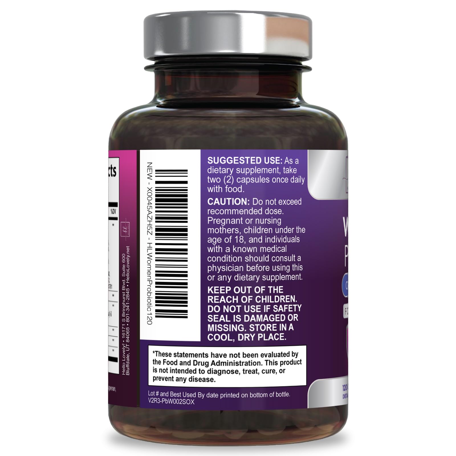 Hello Lovely! Women's Probiotic Capsules with fresh cranberries