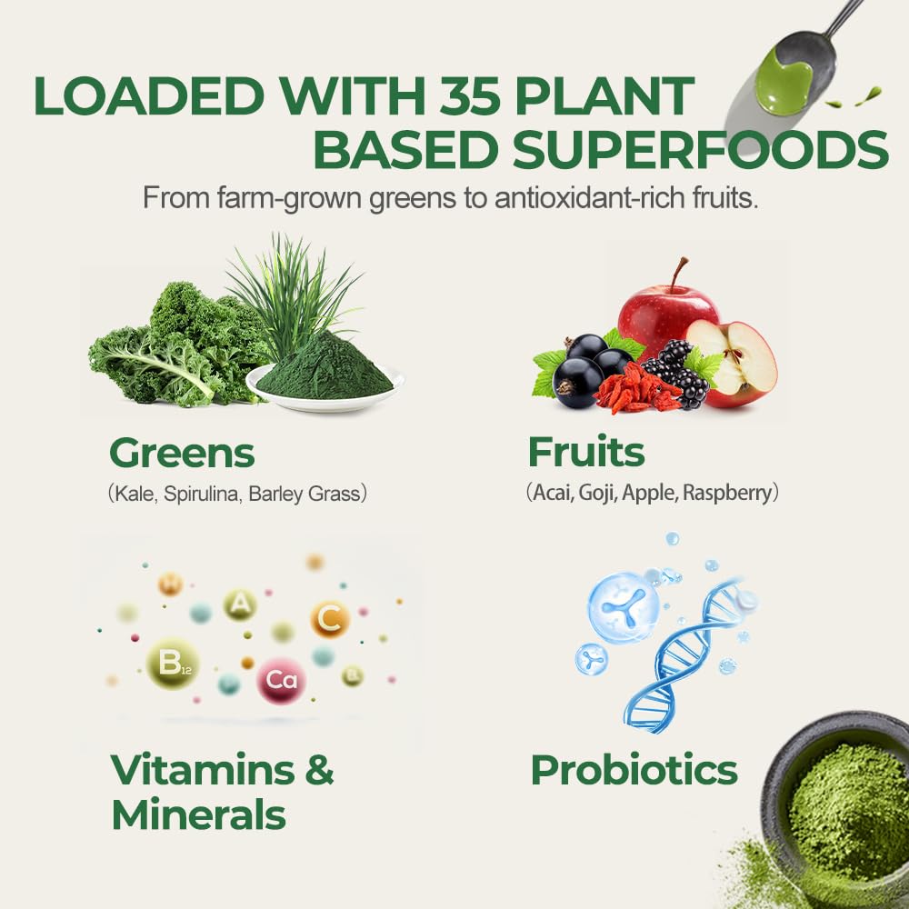 Hellomush Super Greens Powder ingredients list on packaging