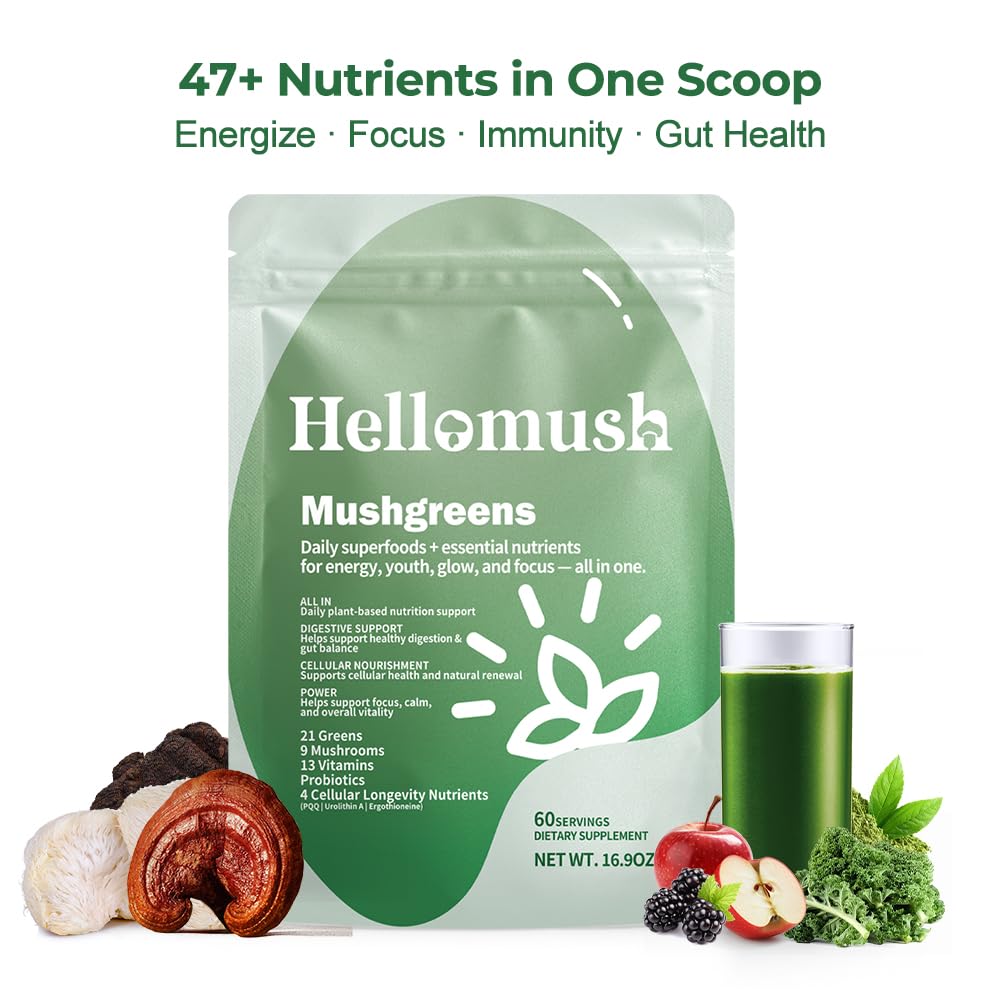 Hellomush Super Greens Powder nutritional information