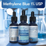HelloPharmacist Methylene Blue 1% Liquid in a wellness setup
