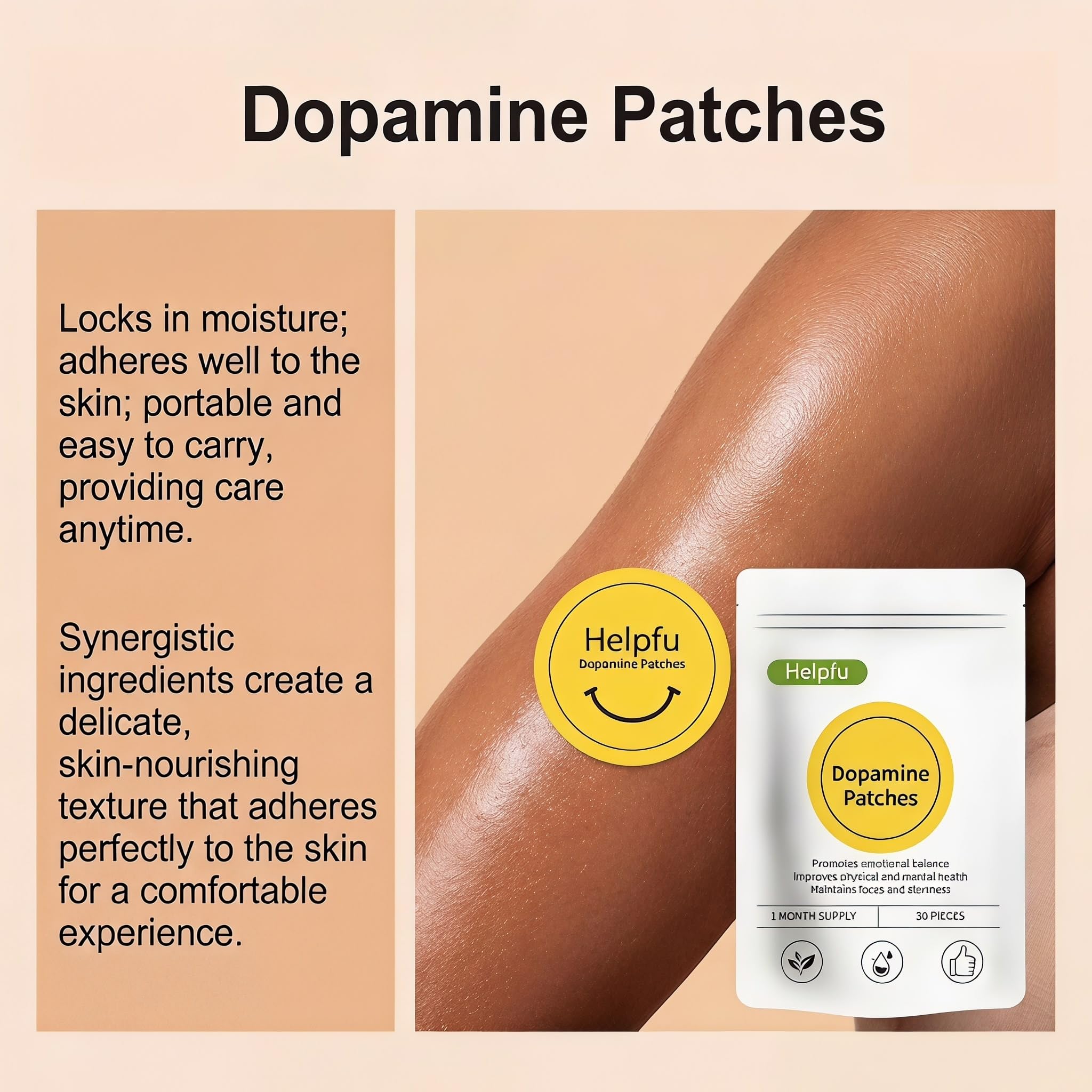 Helpfu Dopamine Patches on clean skin application