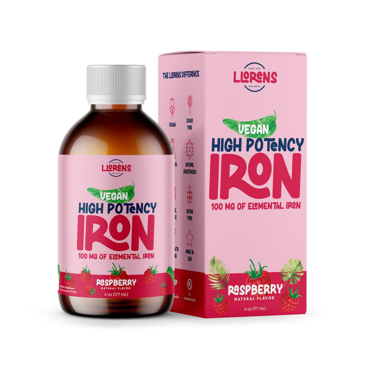 Hematex Liquid Iron Polysaccharide 100mg front view of bottle
