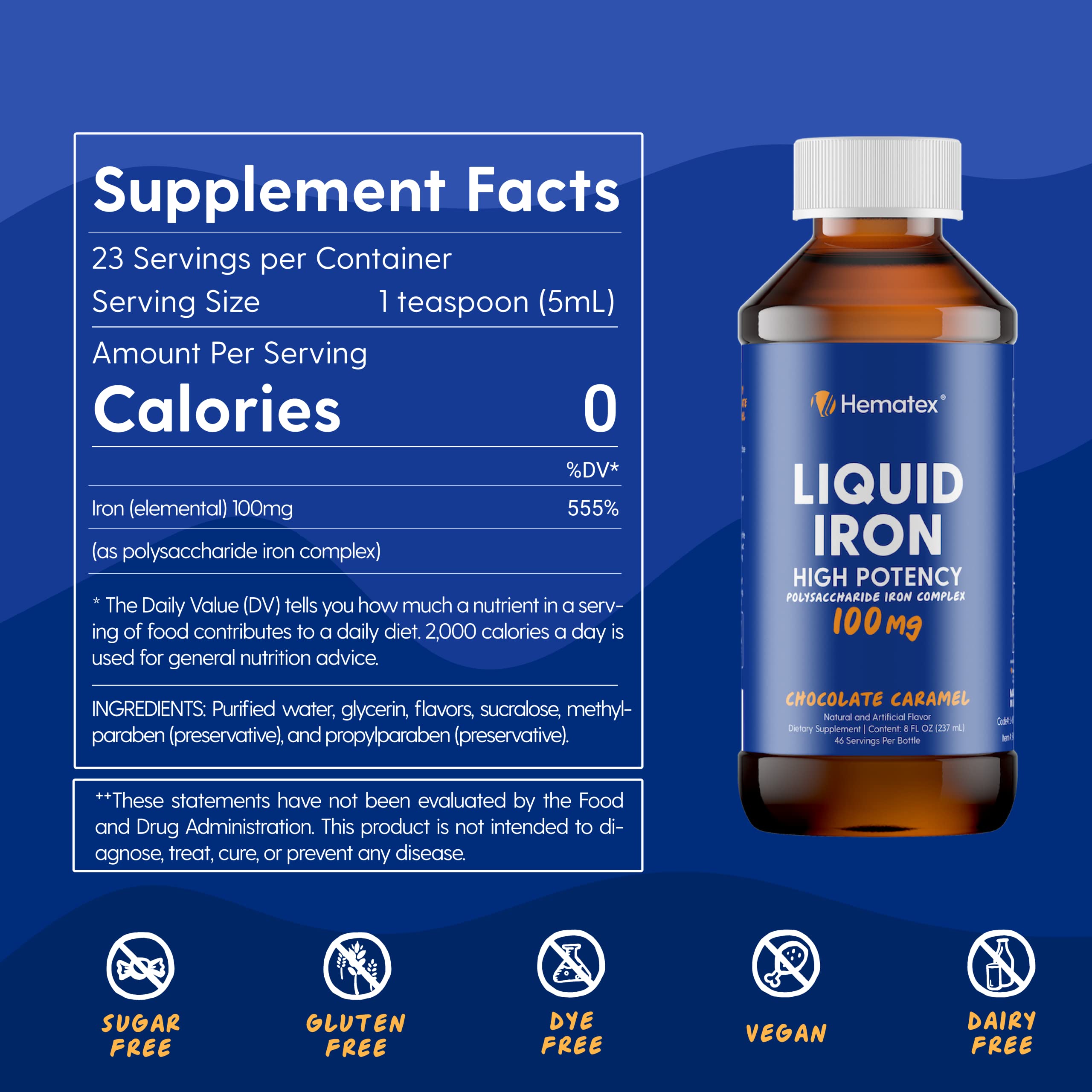 Hematex Liquid Iron Polysaccharide 100mg serving size