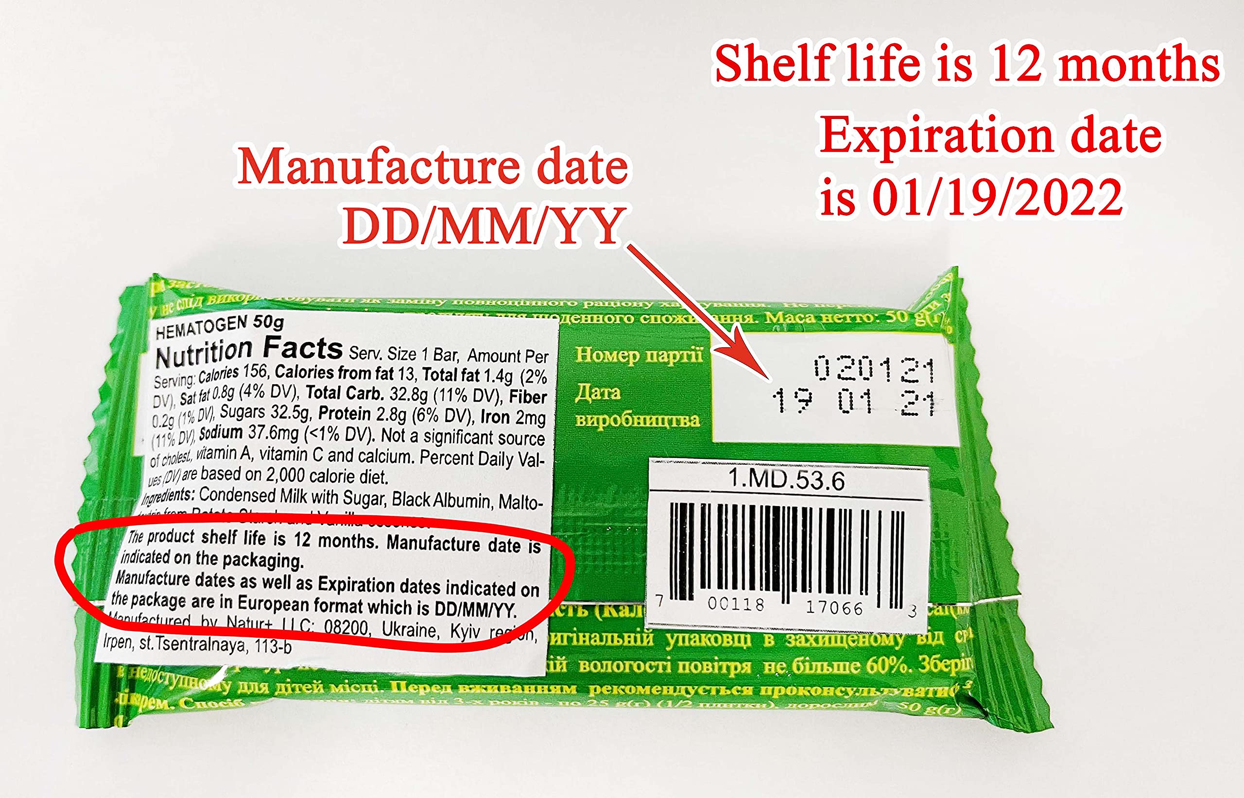 Hematogen Iron Supplement 272g packaging close-up showing product details