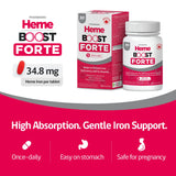 HEME support Hemeboost Forte Iron Supplement scored tablet close-up