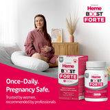 HEME support Hemeboost Forte Iron Supplement side view of packaging