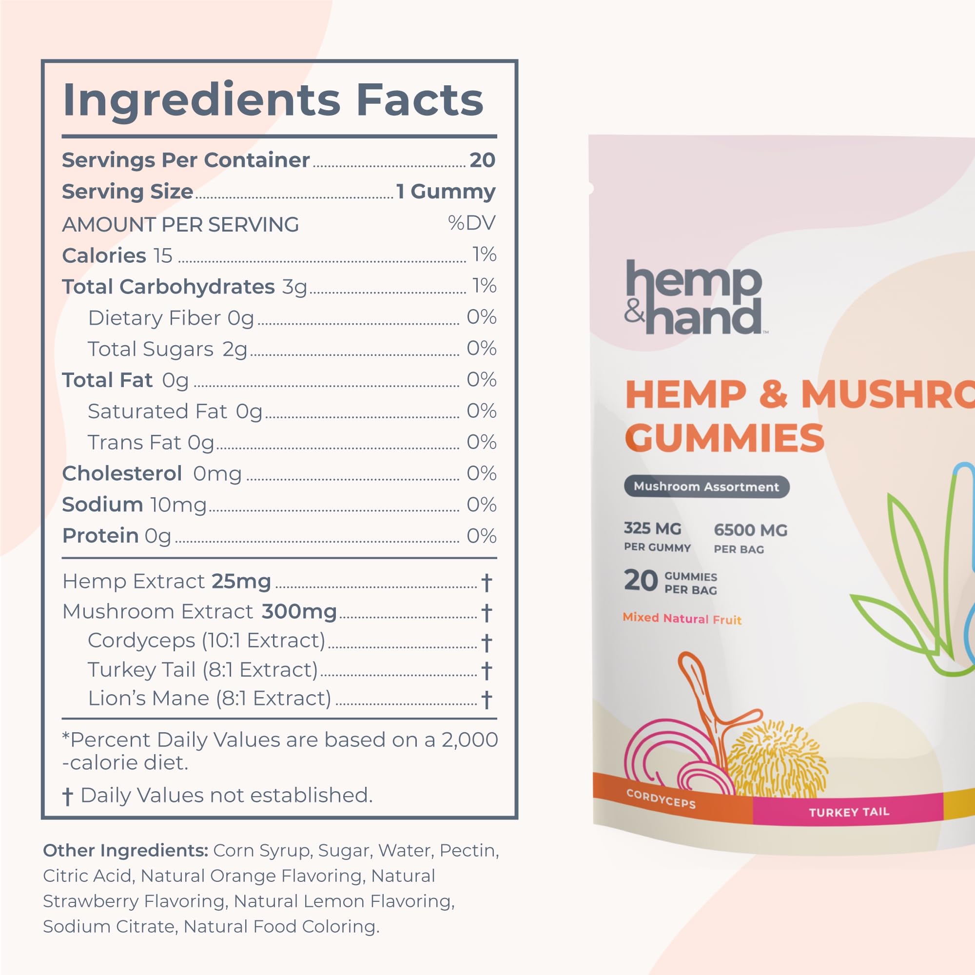 Hemp & Hand Sleep Gummies close-up of Lemon and Orange flavours