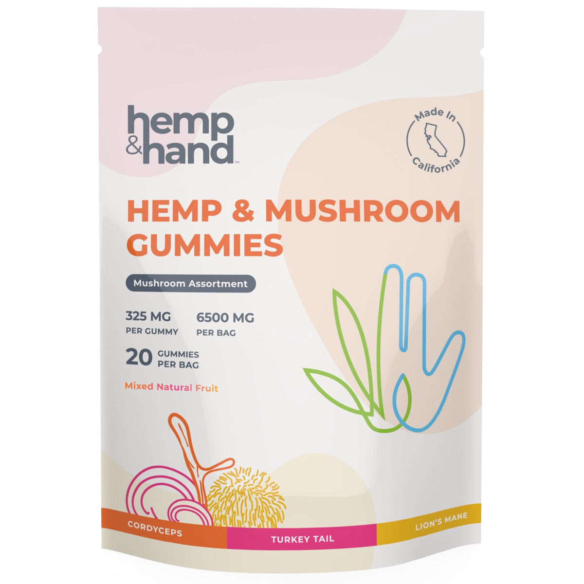 Hemp & Hand Sleep Gummies front view with assorted flavours