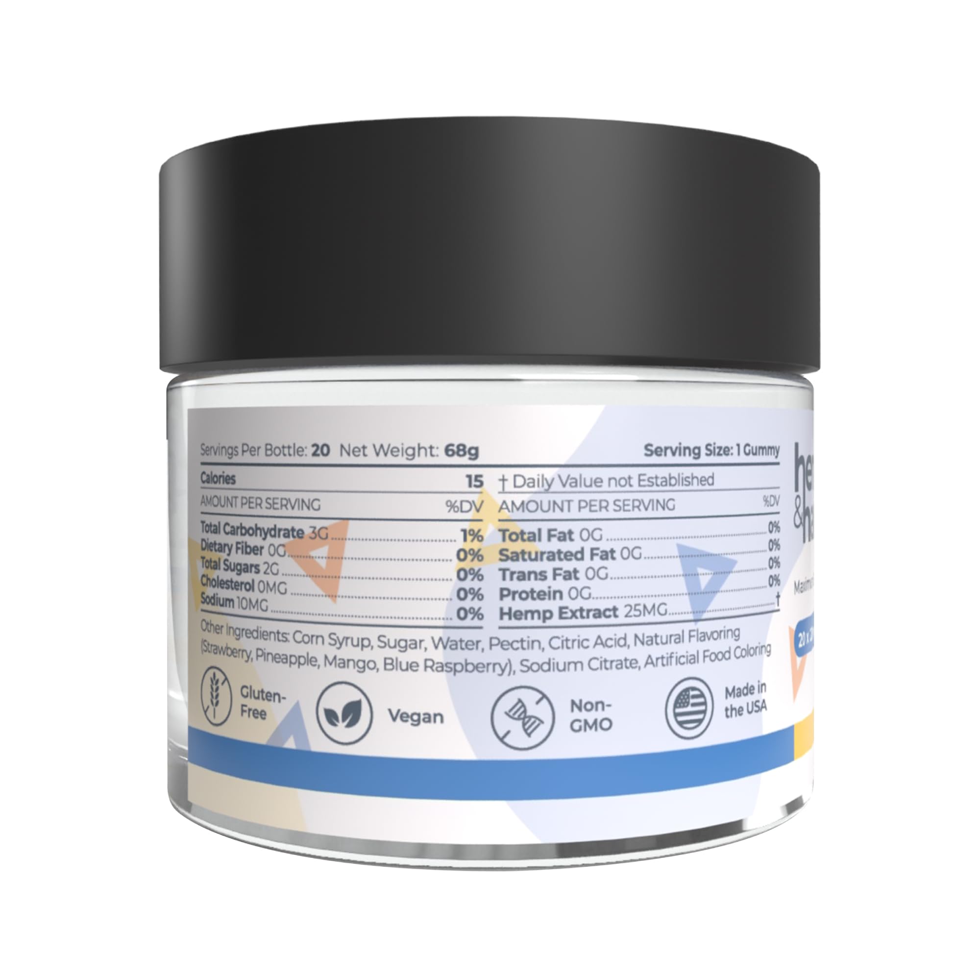 Hemp & Hand Sleep Gummies packaging with natural ingredients listed