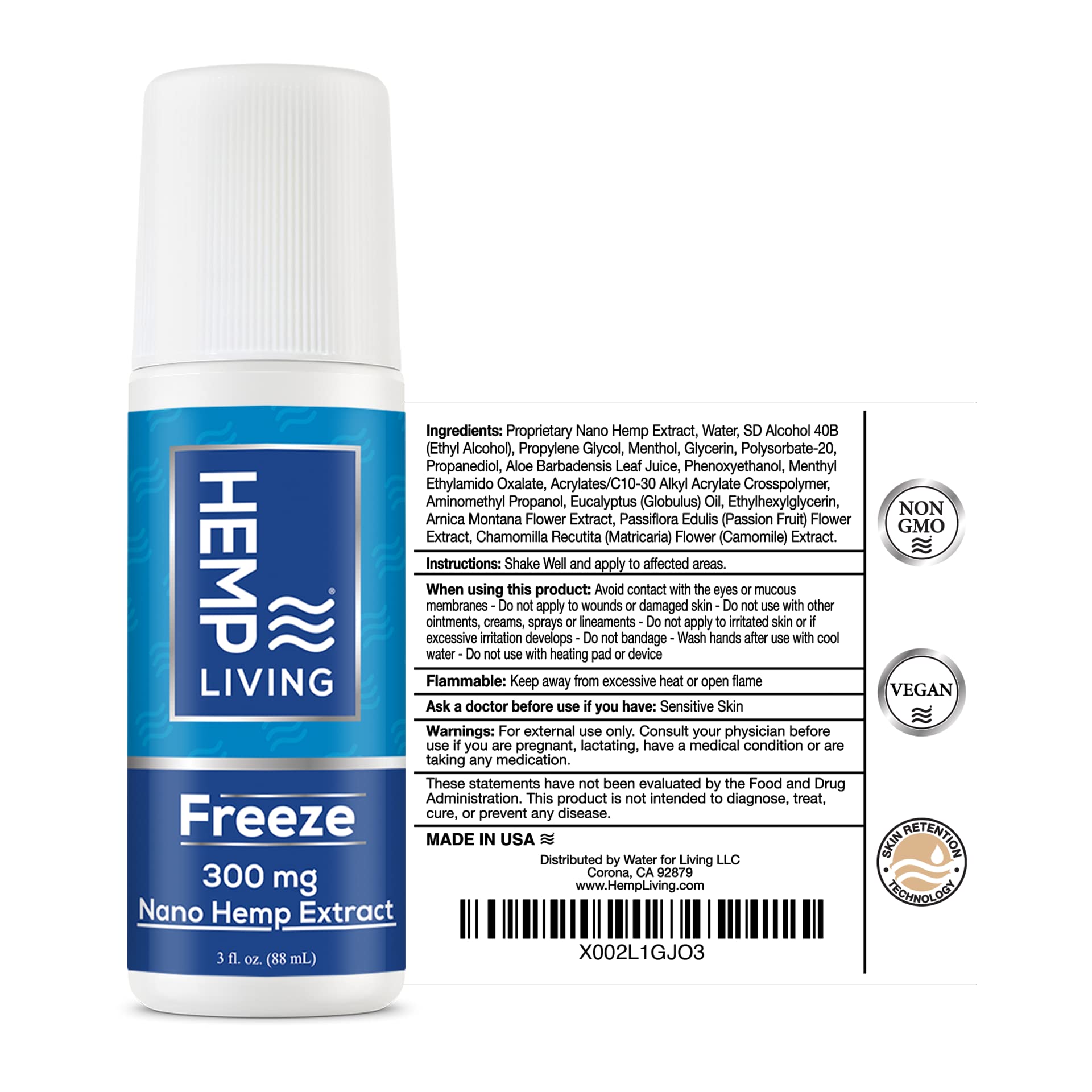 HEMP LIVING Hemp Oil Roll-On 300mg back view