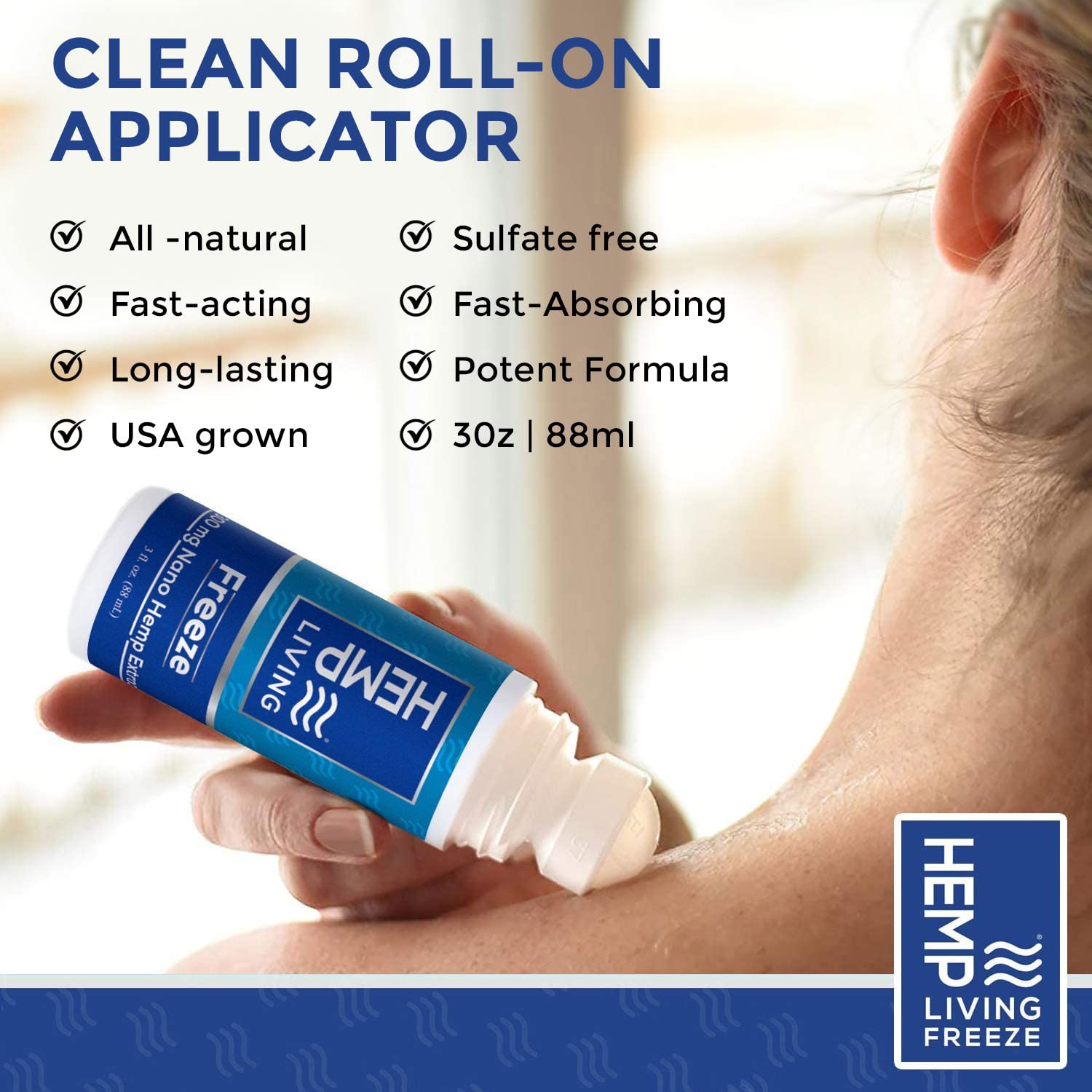 HEMP LIVING Hemp Oil Roll-On 300mg packaging