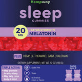 HEMPWAY Melatonin 20mg Gummies strawberry flavour close-up