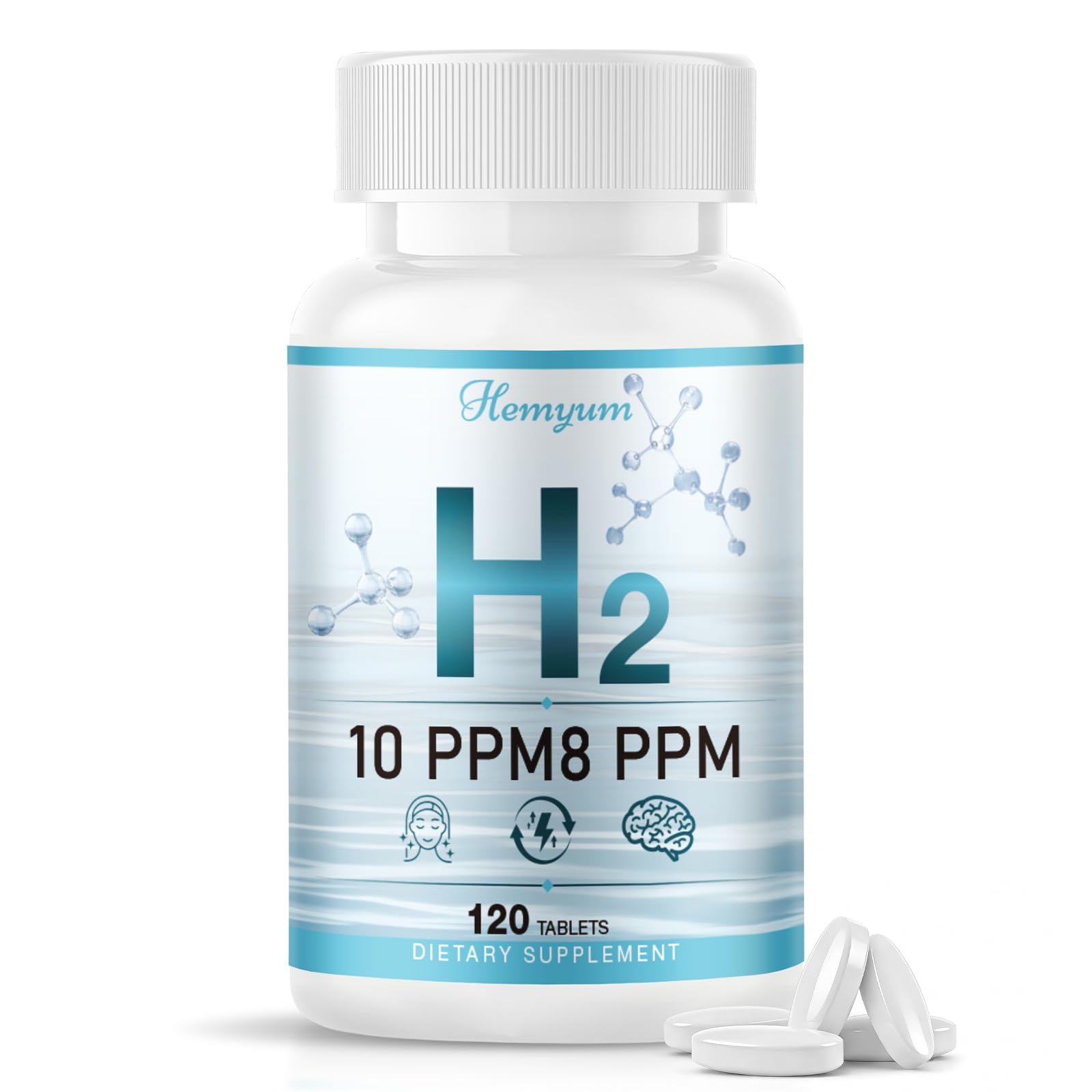 Hemyum Hydrogen Tablets 120 Count packaging front view