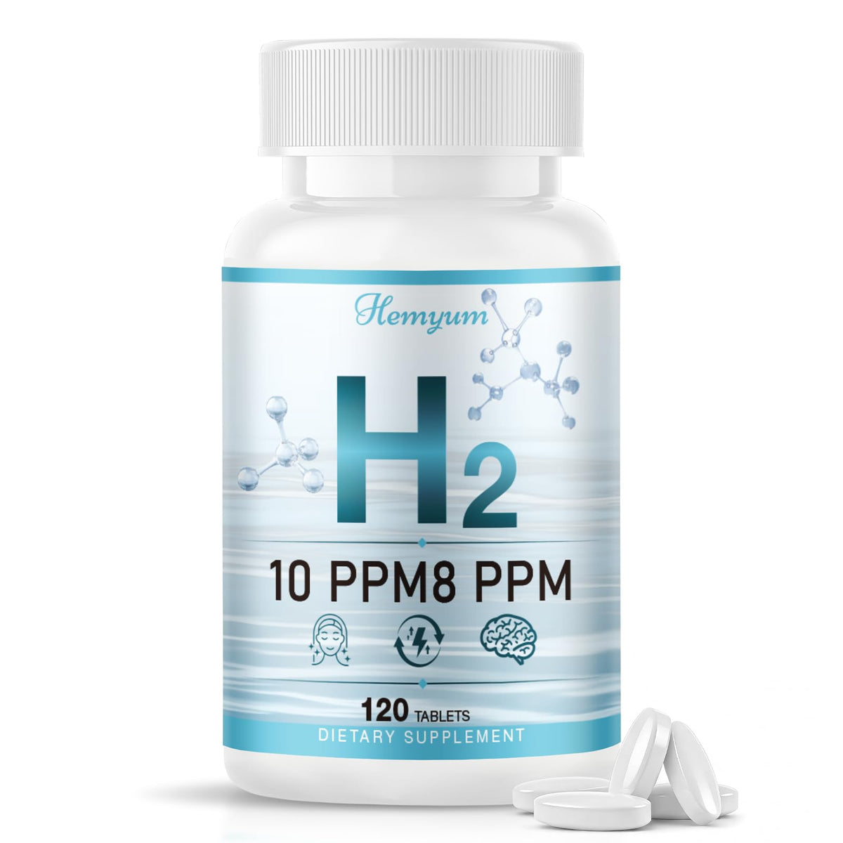 Hemyum Hydrogen Tablets 120 Count packaging front view