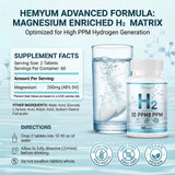 Hemyum Hydrogen Tablets 120 Count with water glass