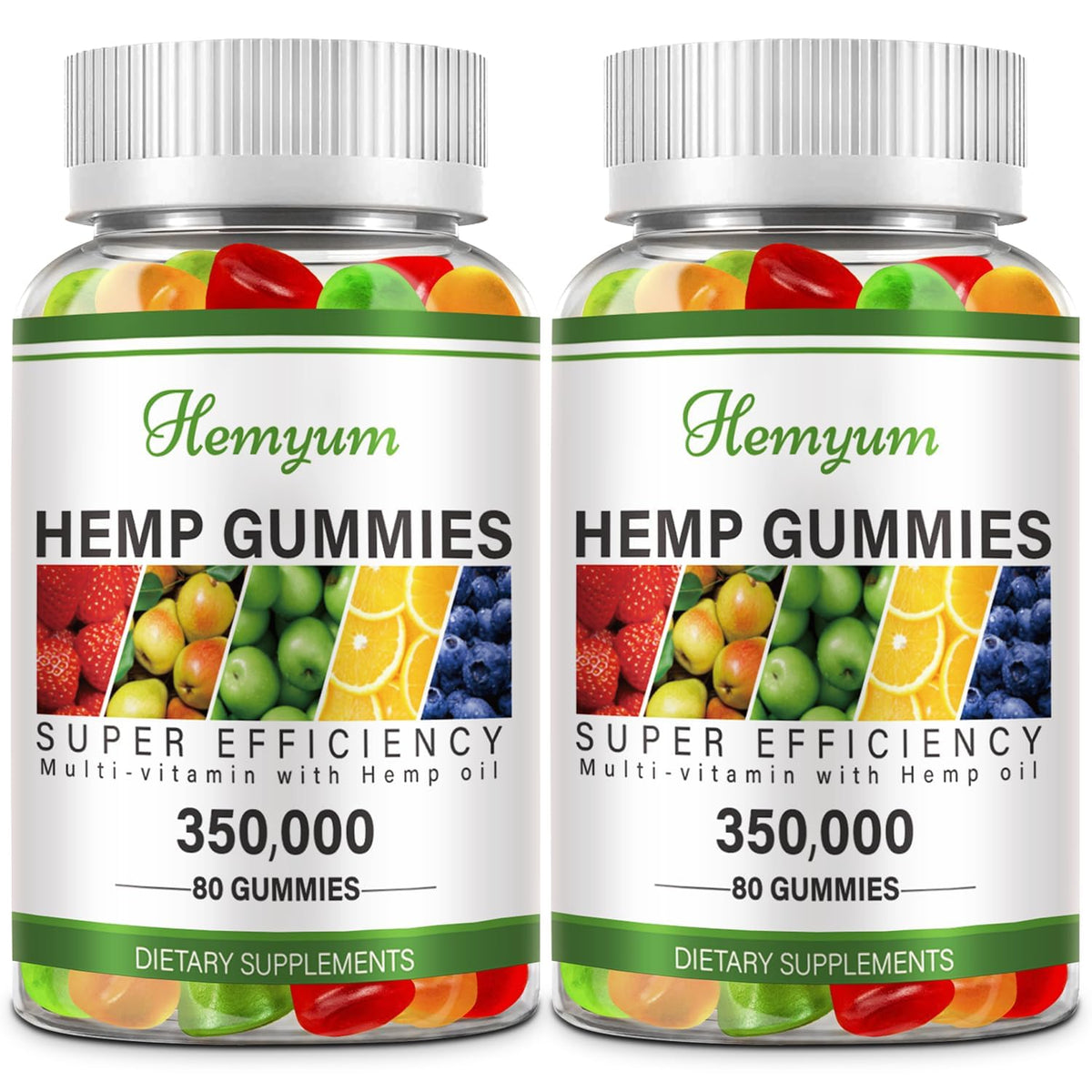 Hemyum Organic Hemp Gummies front view with packaging