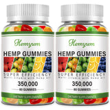 Hemyum Organic Hemp Gummies front view with packaging