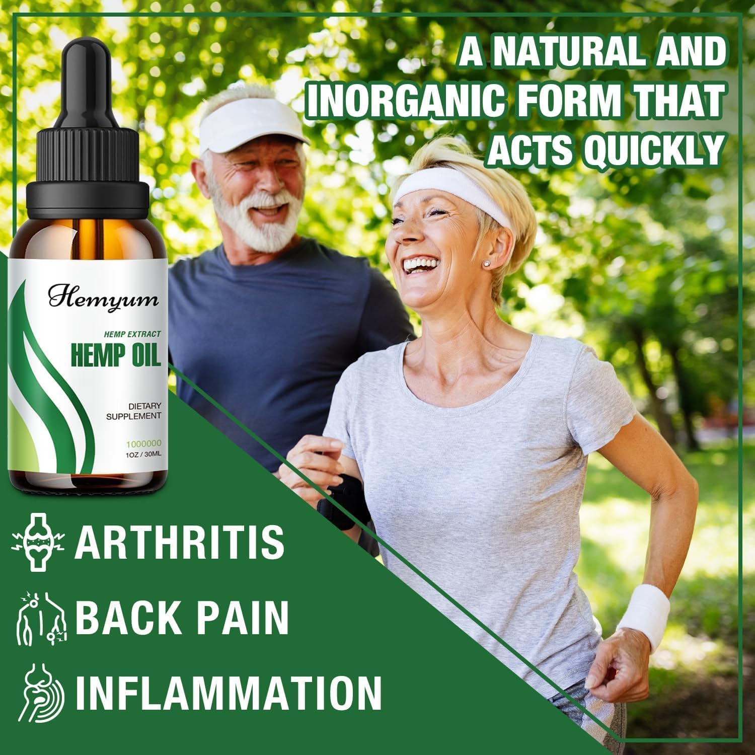 Hemyum Organic Hemp Oil 420g bottle with dropper