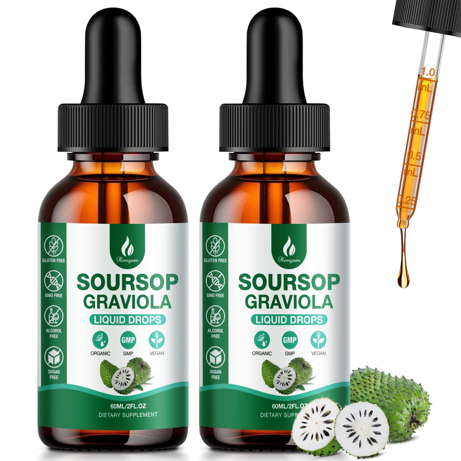 Hemyum Organic Soursop Bitters Liquid bottle front view