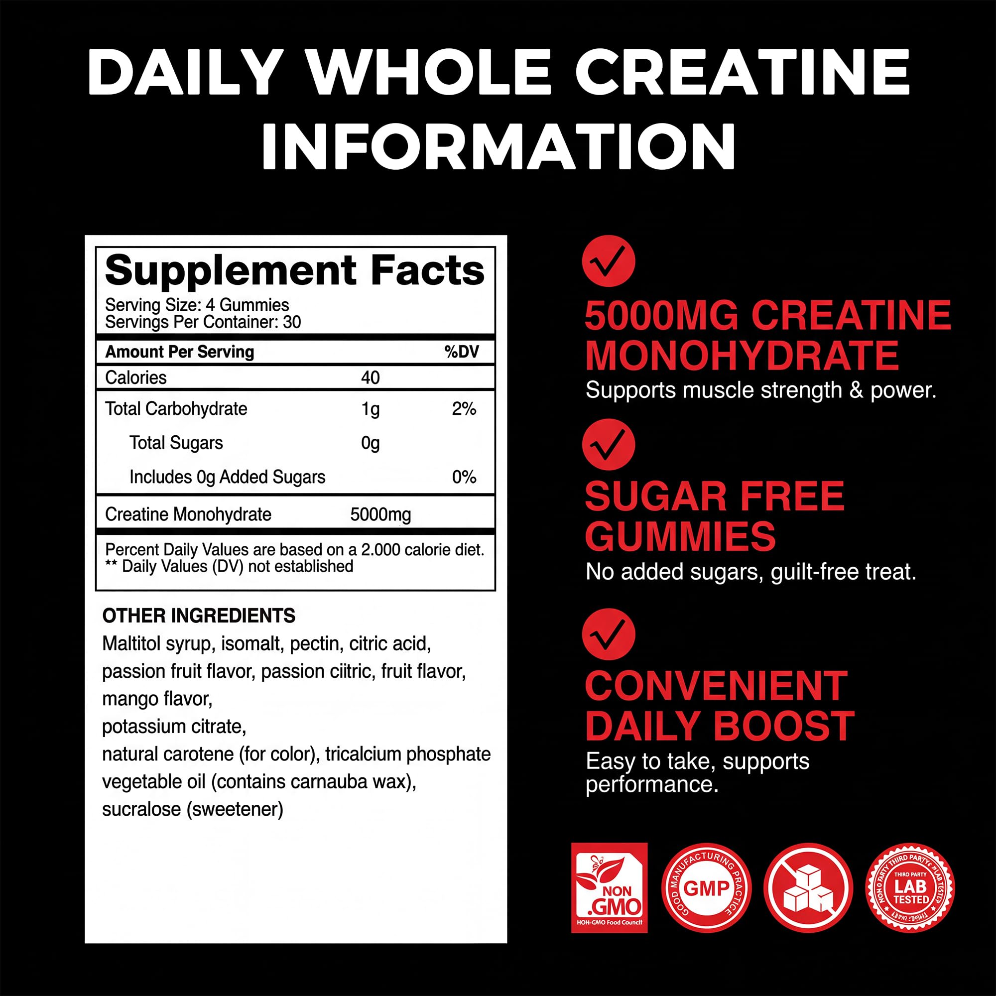 Hen Loog Creatine Gummies bottle with 120 gummies