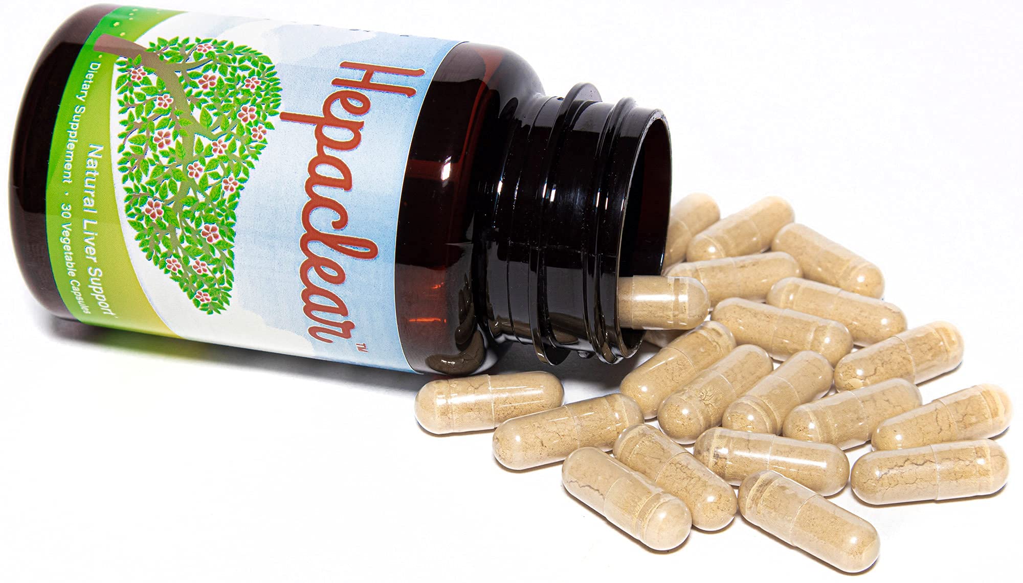 Hepaclear Milk Thistle Liver Support Supplement on a wooden table