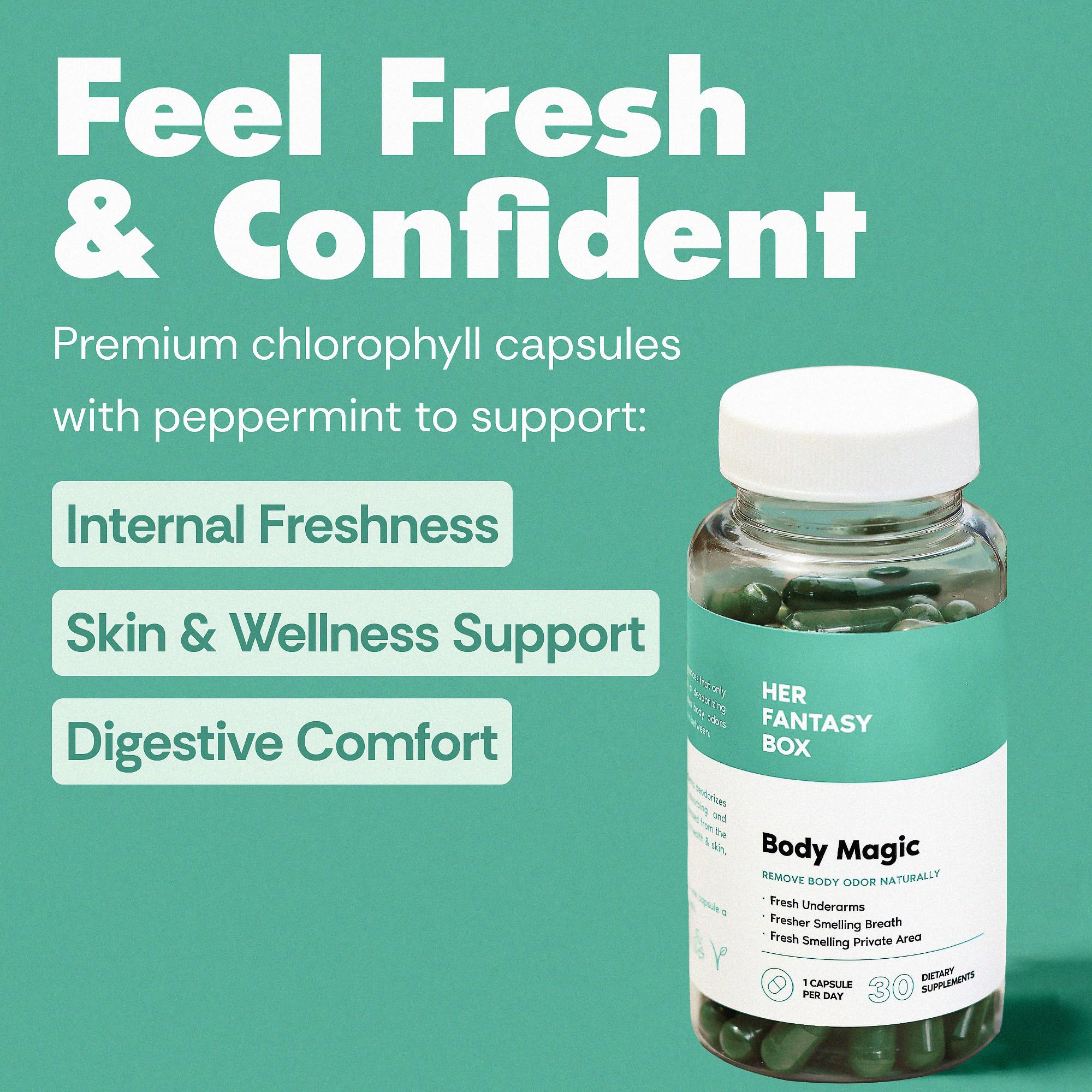 Her Fantasy Box Body Magic Chlorophyll Capsules side view