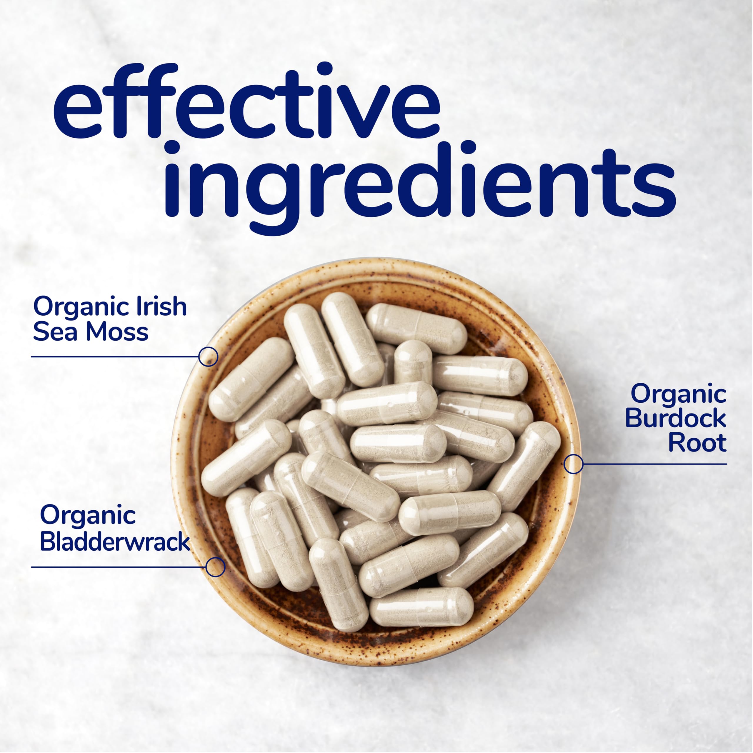 her own Irish Sea Moss Capsules 500mg opened bottle