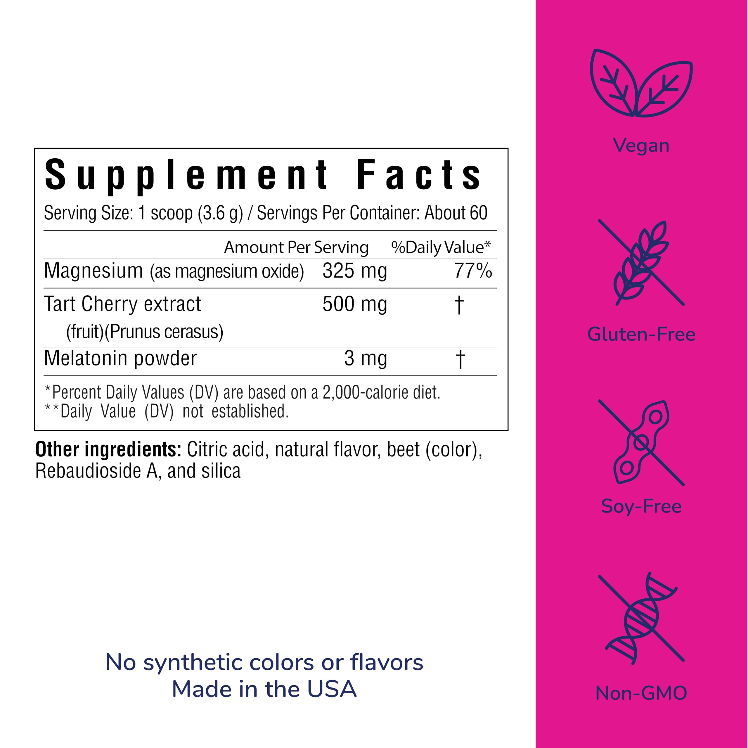 her own Sleepy Girl Magnesium Drink Mix container side view