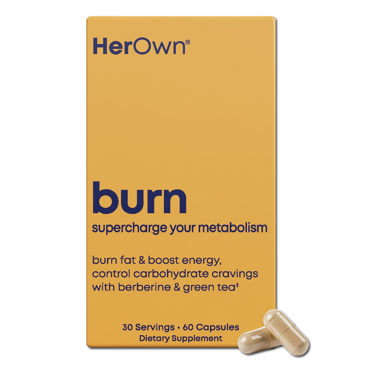 her own support Fat Burner Capsules front view with packaging
