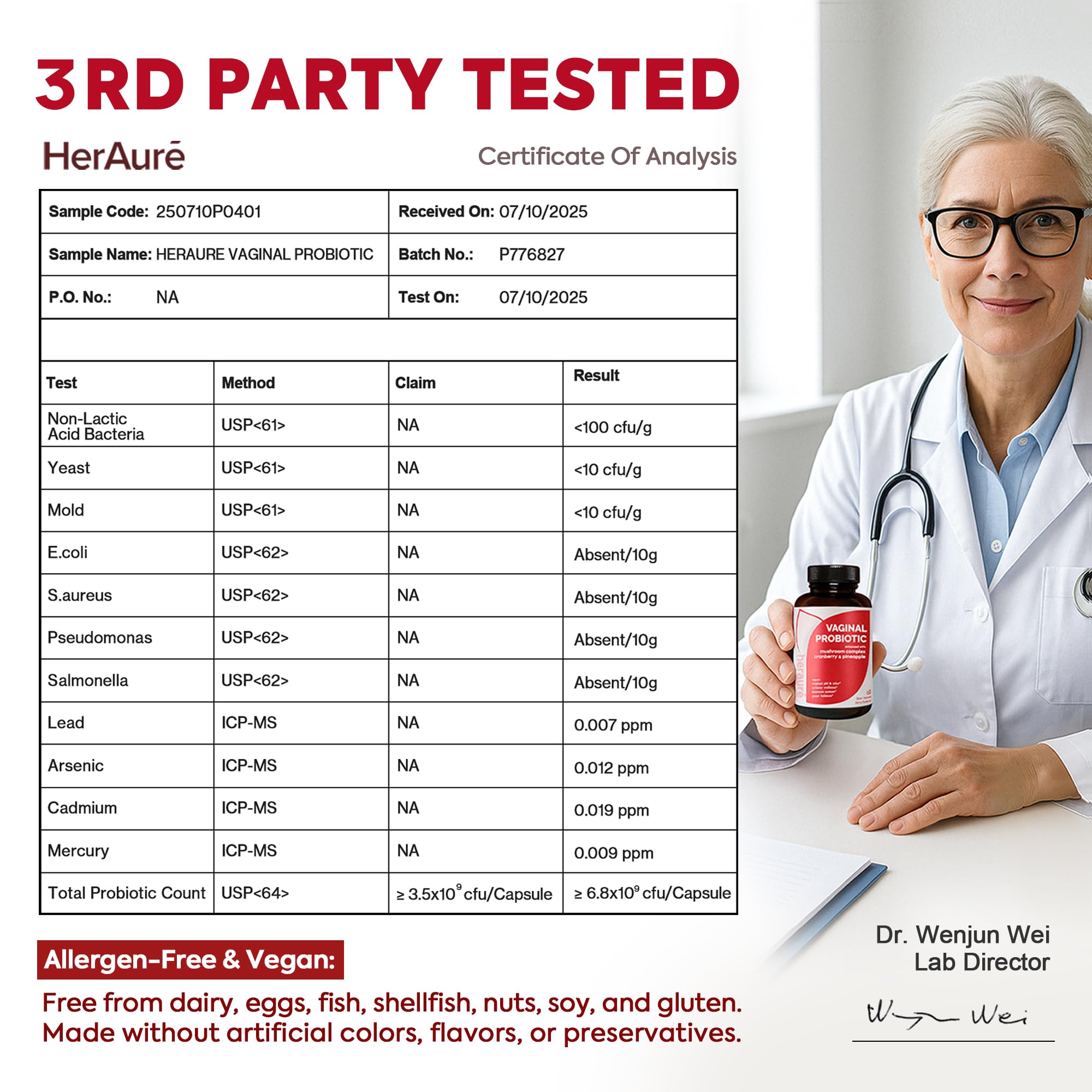 HerAuré Vaginal Probiotics for Women 59g product details