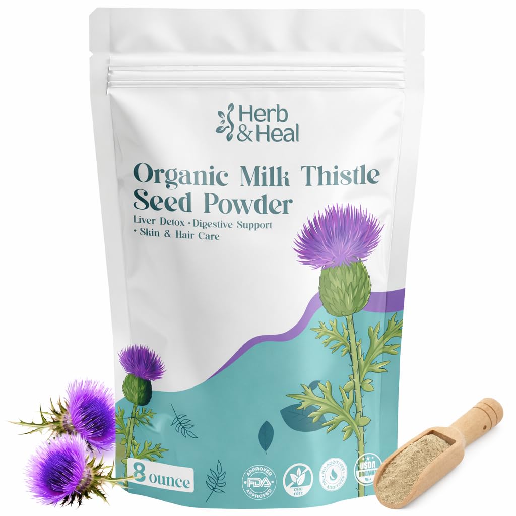 Herb & Heal Organic Milk Thistle Seed Powder 231g front view