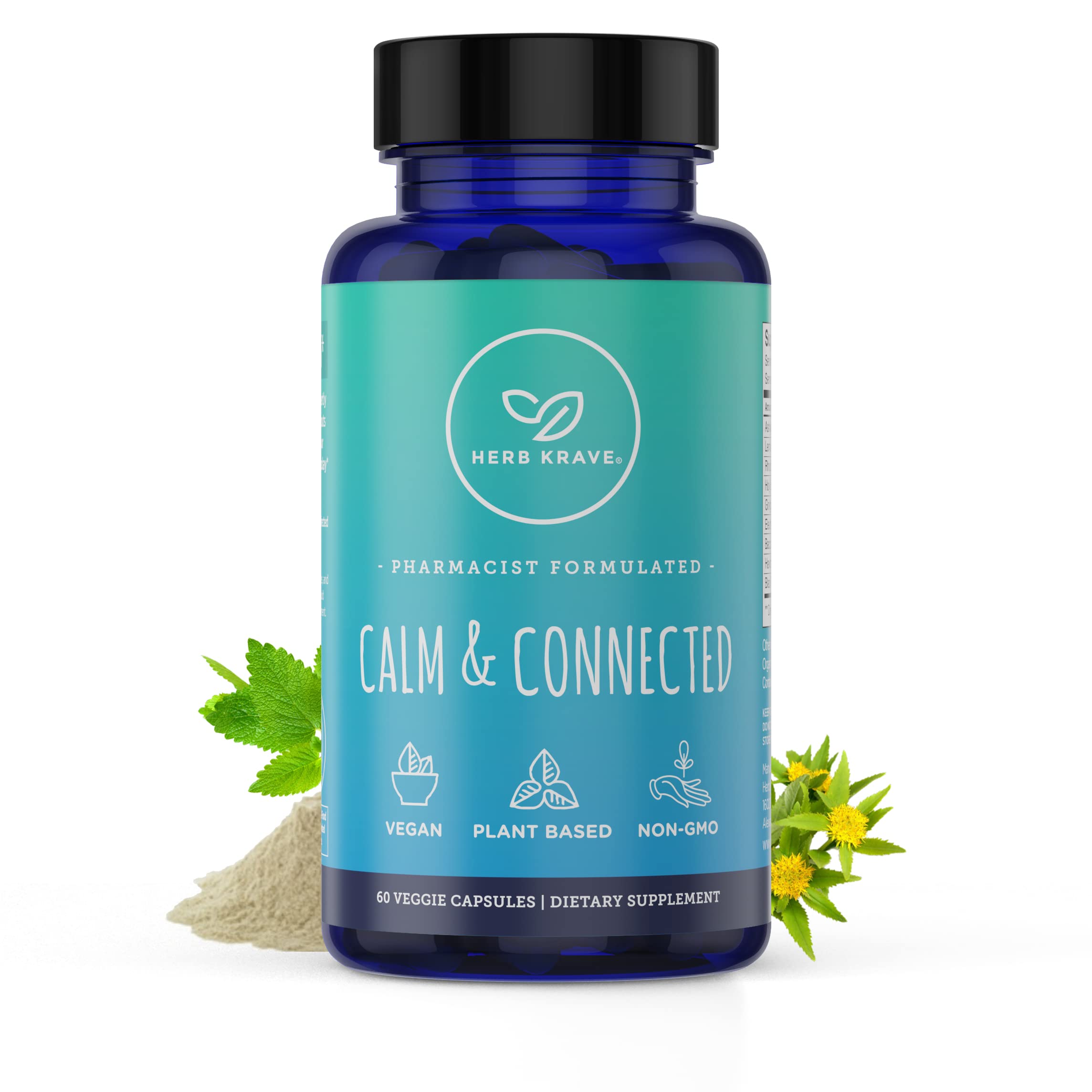 Herb Krave Calm and Connected Adrenal Extracts 50g front view
