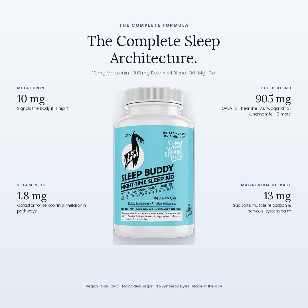 Herb Llama Sleep Buddy Nighttime Sleep Aid packaging side view
