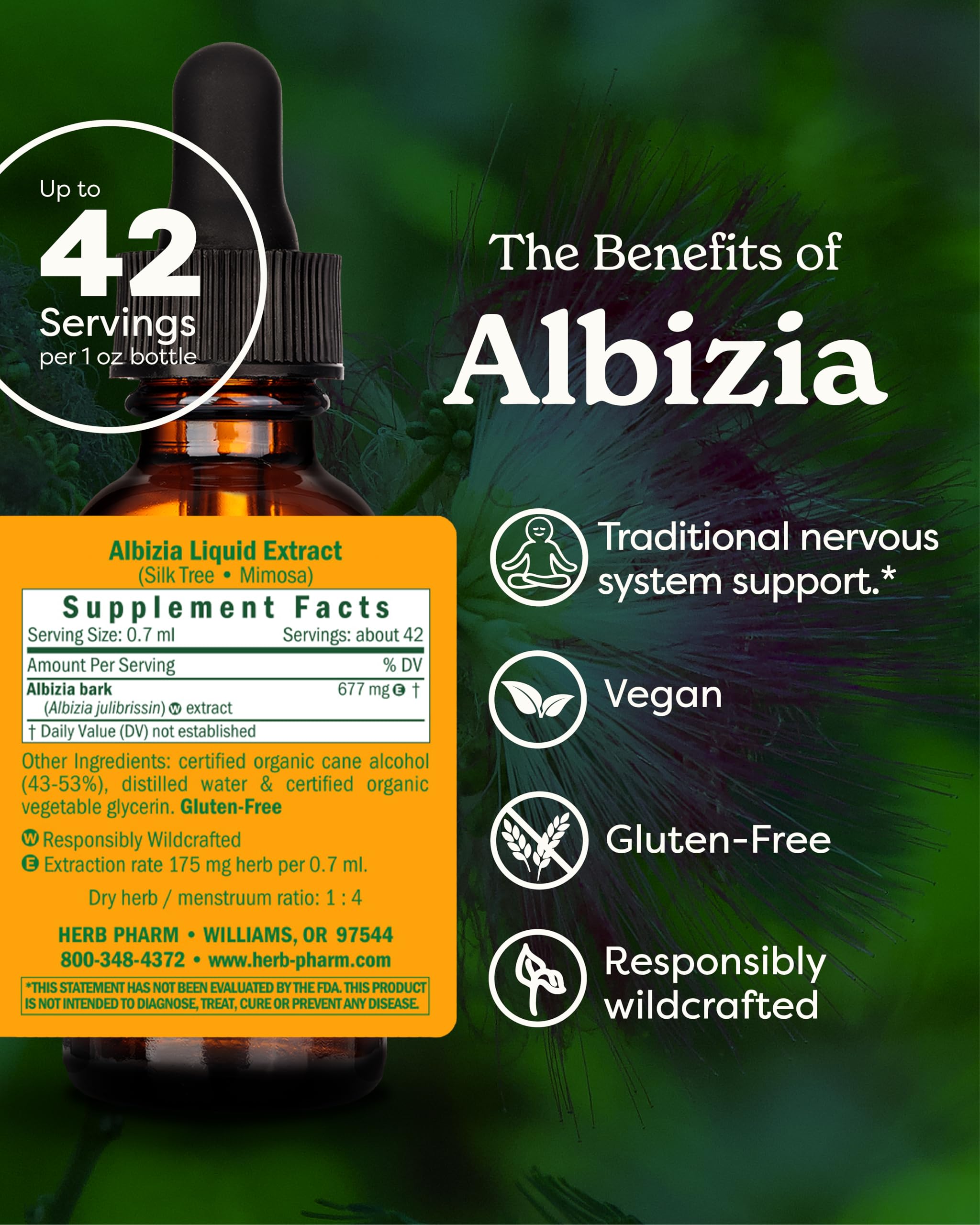 Herb Pharm Albizia Bark Liquid Extract 28g dropper bulb