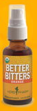 Herb Pharm Better Bitters 2oz liquid herbal extract with citrus background