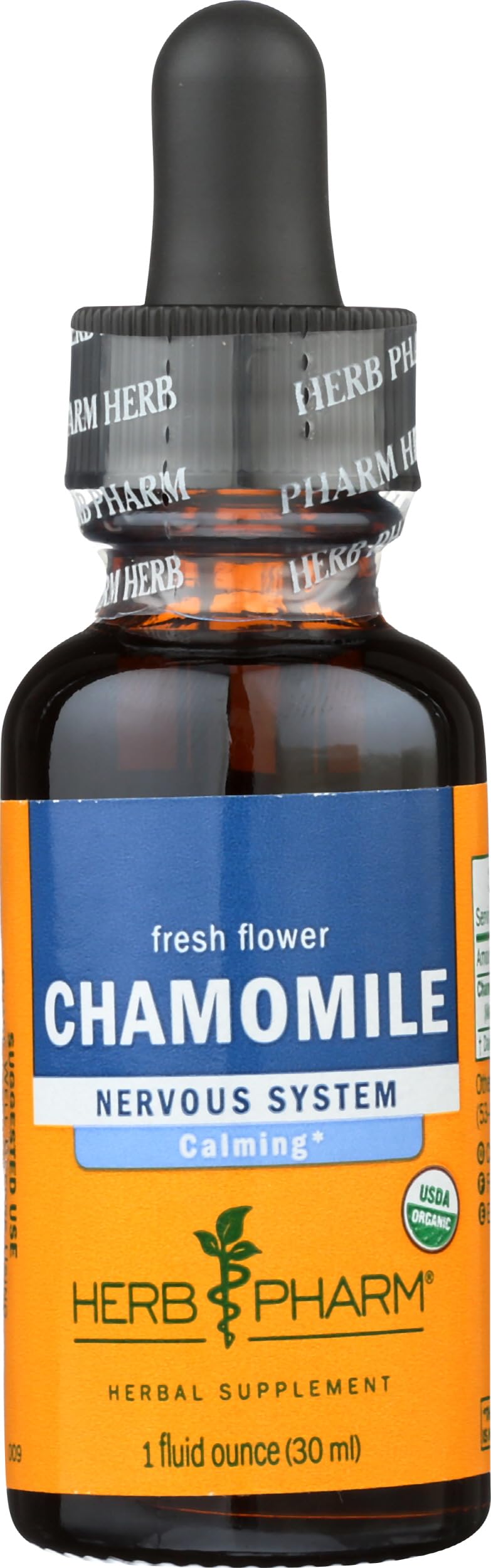 Herb Pharm Chamomile Extract 1oz bottle on wooden table