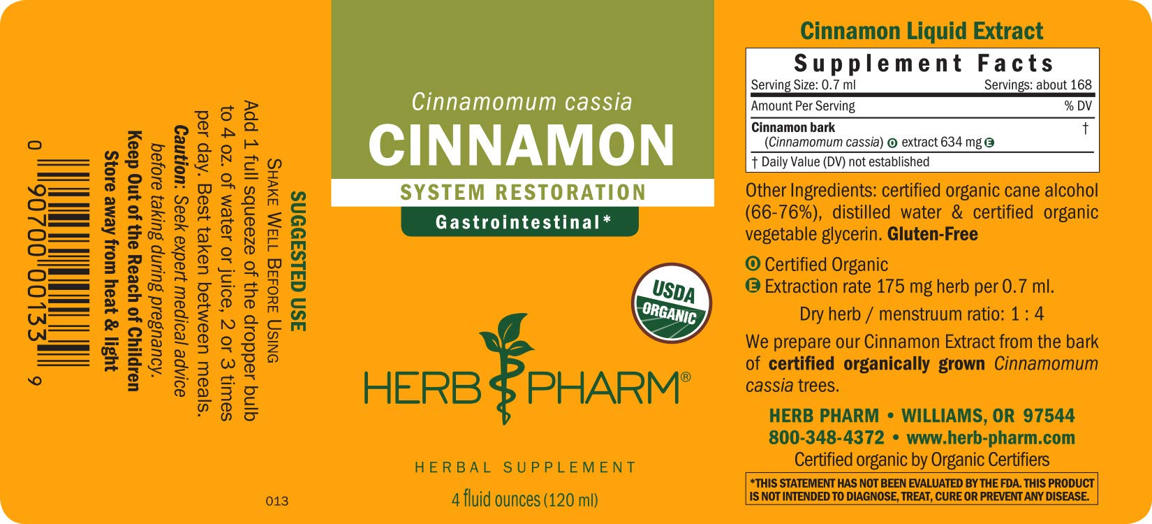 Herb Pharm Cinnamon Liquid Extract 113g packaging