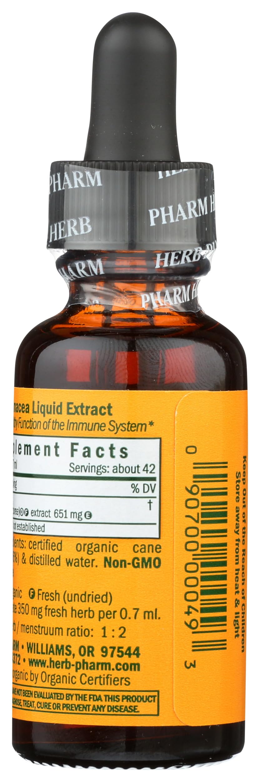 Herb Pharm Echinacea Liquid Herbal Extract 27g back view