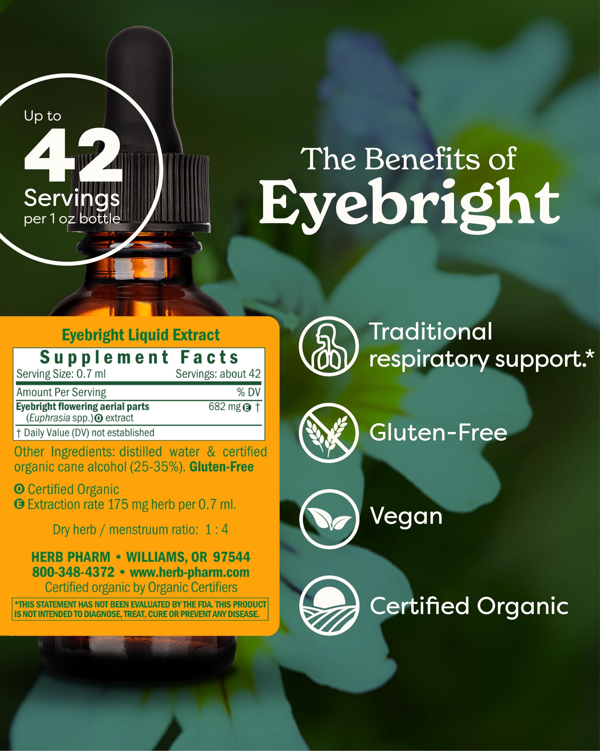 Herb Pharm Eyebright Liquid Extract 28g bottle with label