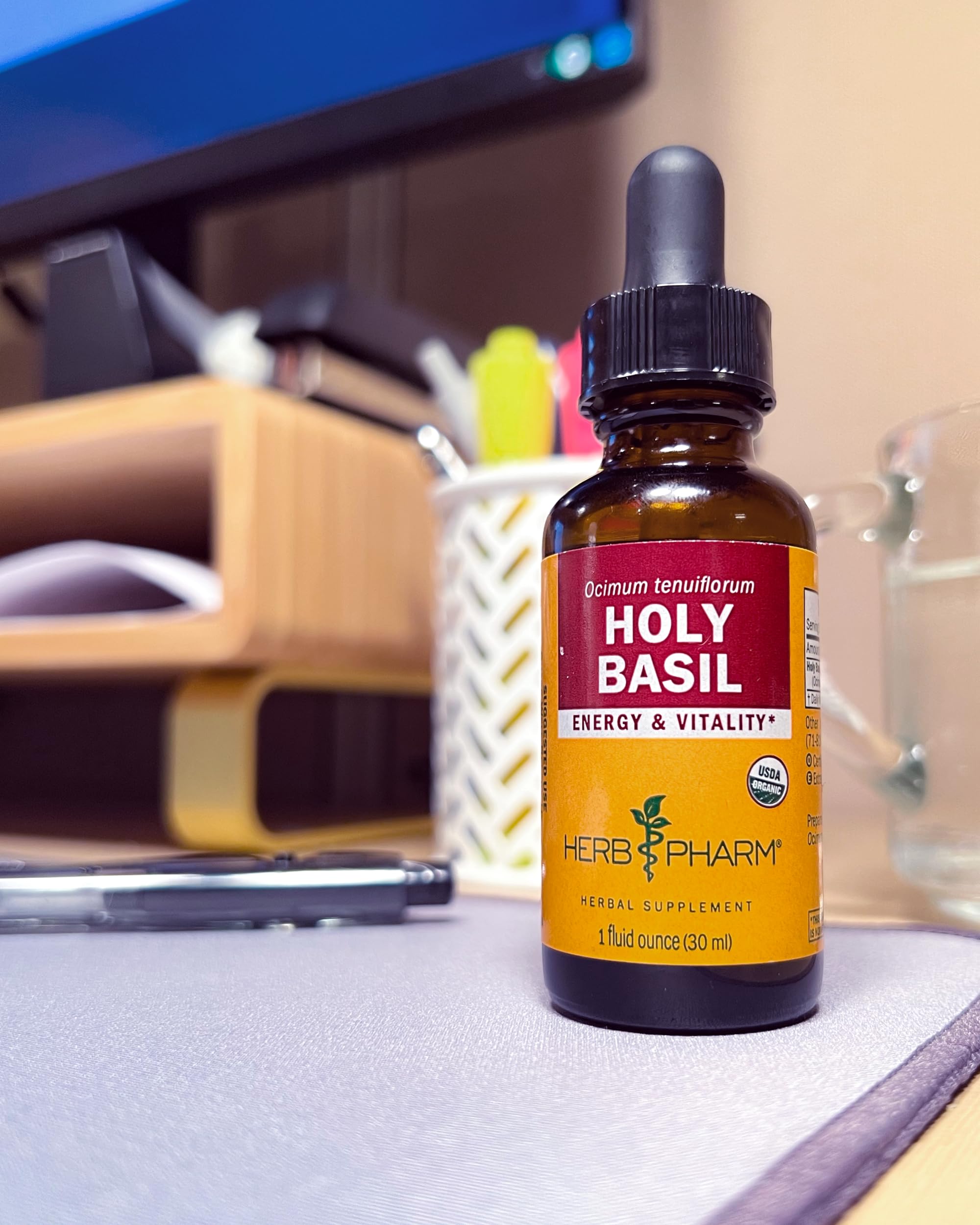 Herb Pharm Holy Basil Extract 113g liquid supplement with dropper