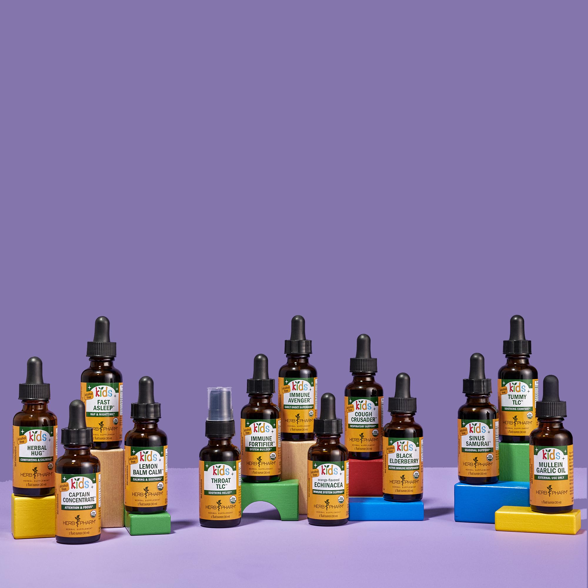 Herb Pharm Kids daily wellness Fortifier 249g in a kitchen setting