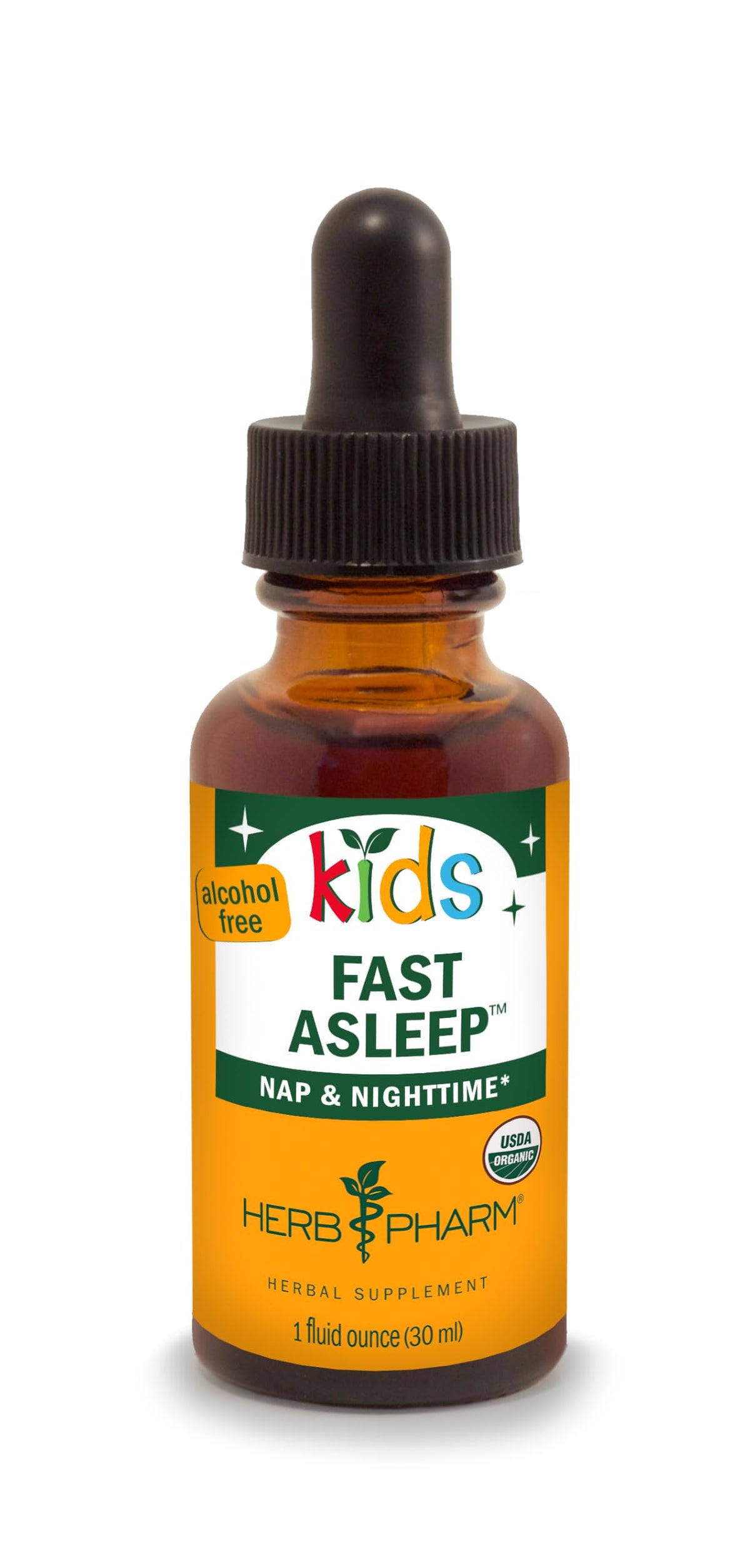 Herb Pharm Kids Fast Asleep herbal extract 1 Fl Oz bottle front view