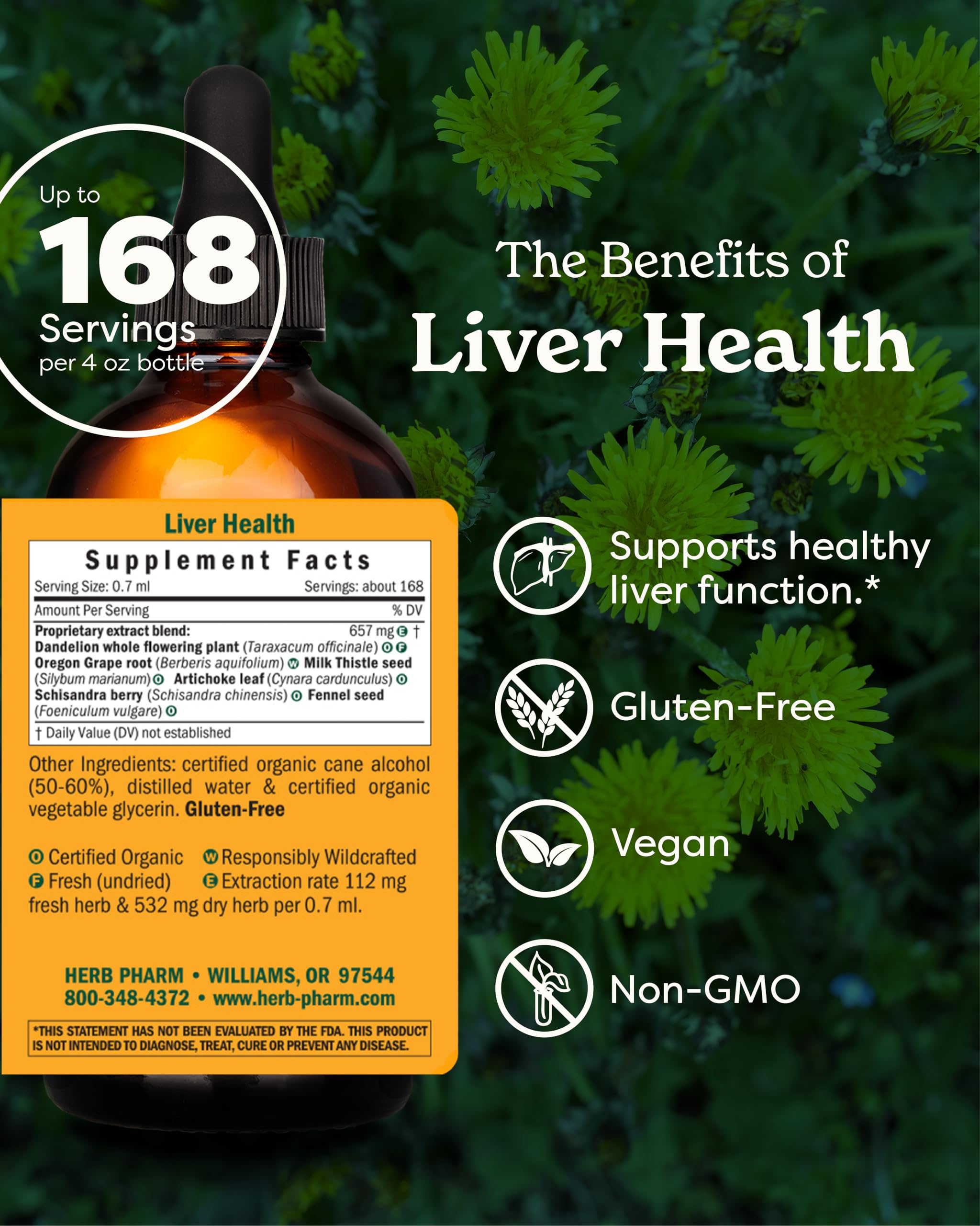 Herb Pharm Liver Health Herbal Formula 4oz bottle with label