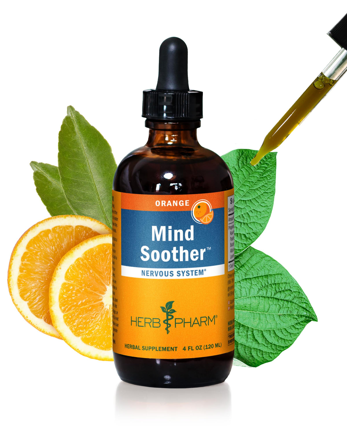Herb Pharm Mind Soother™: Orange Kava Liquid 4 oz bottle front view