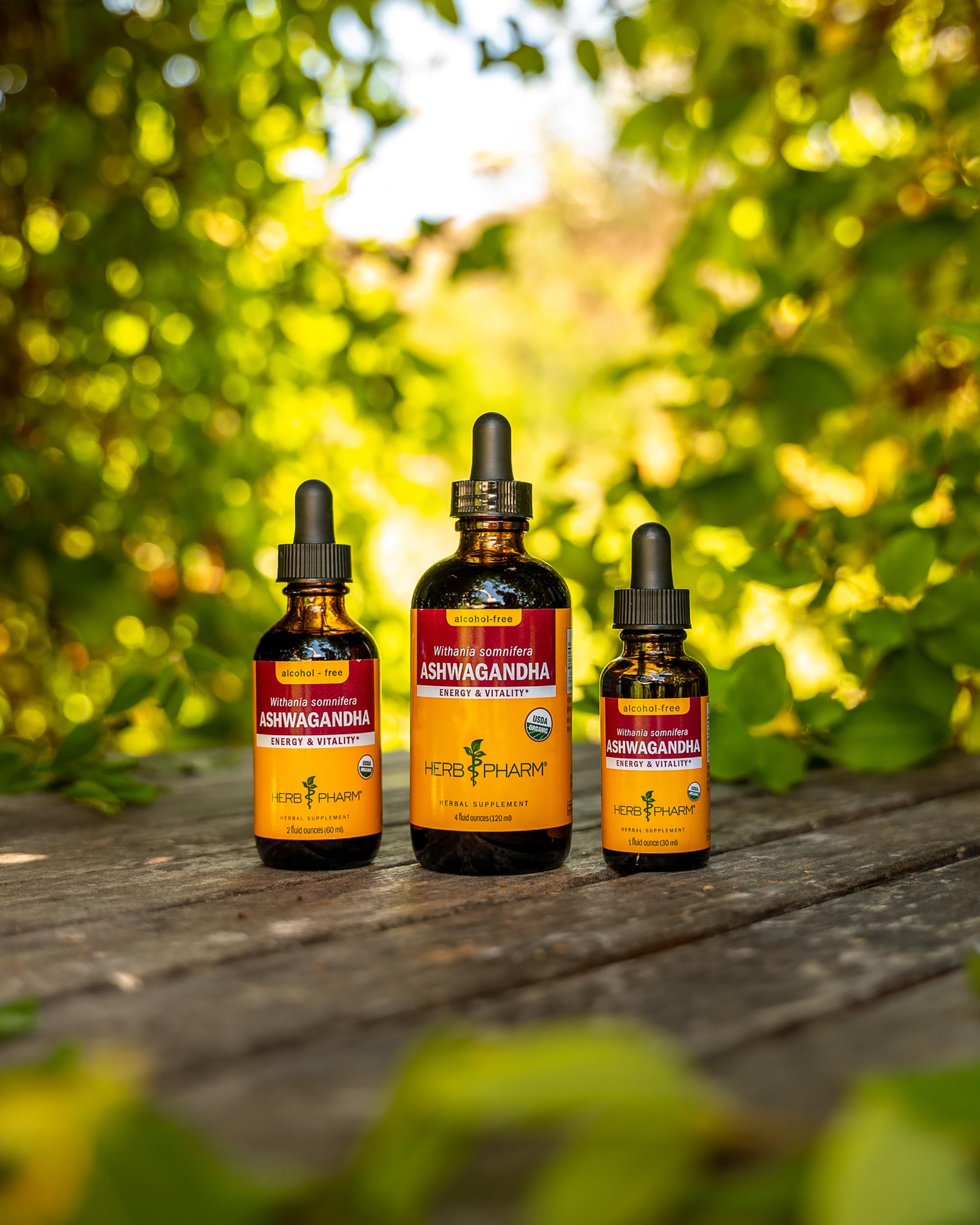 Herb Pharm Organic Ashwagandha Liquid Extract in a natural setting