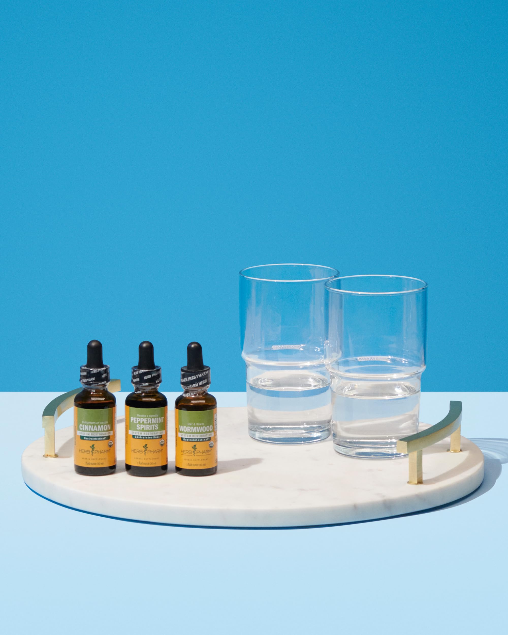 Herb Pharm Peppermint Spirits Tincture 1 oz in herbal setting