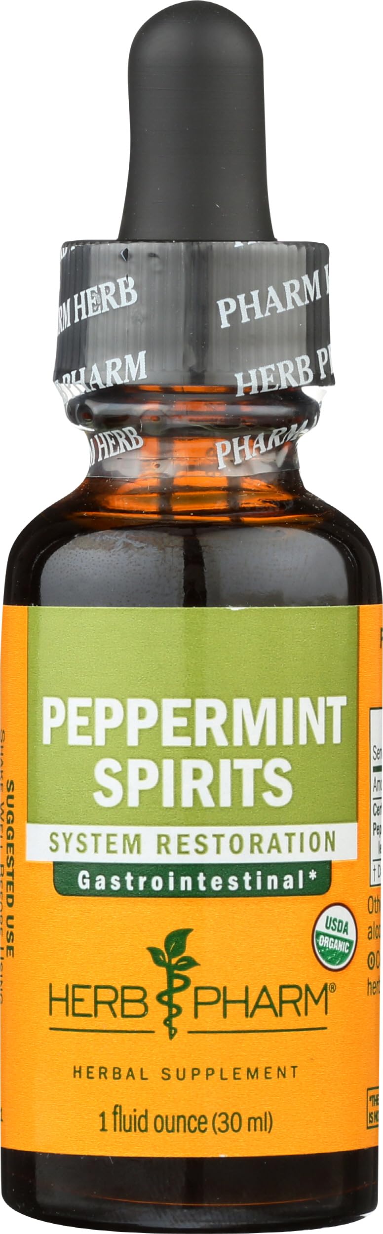 Herb Pharm Peppermint Spirits Tincture 1 oz with peppermint leaves